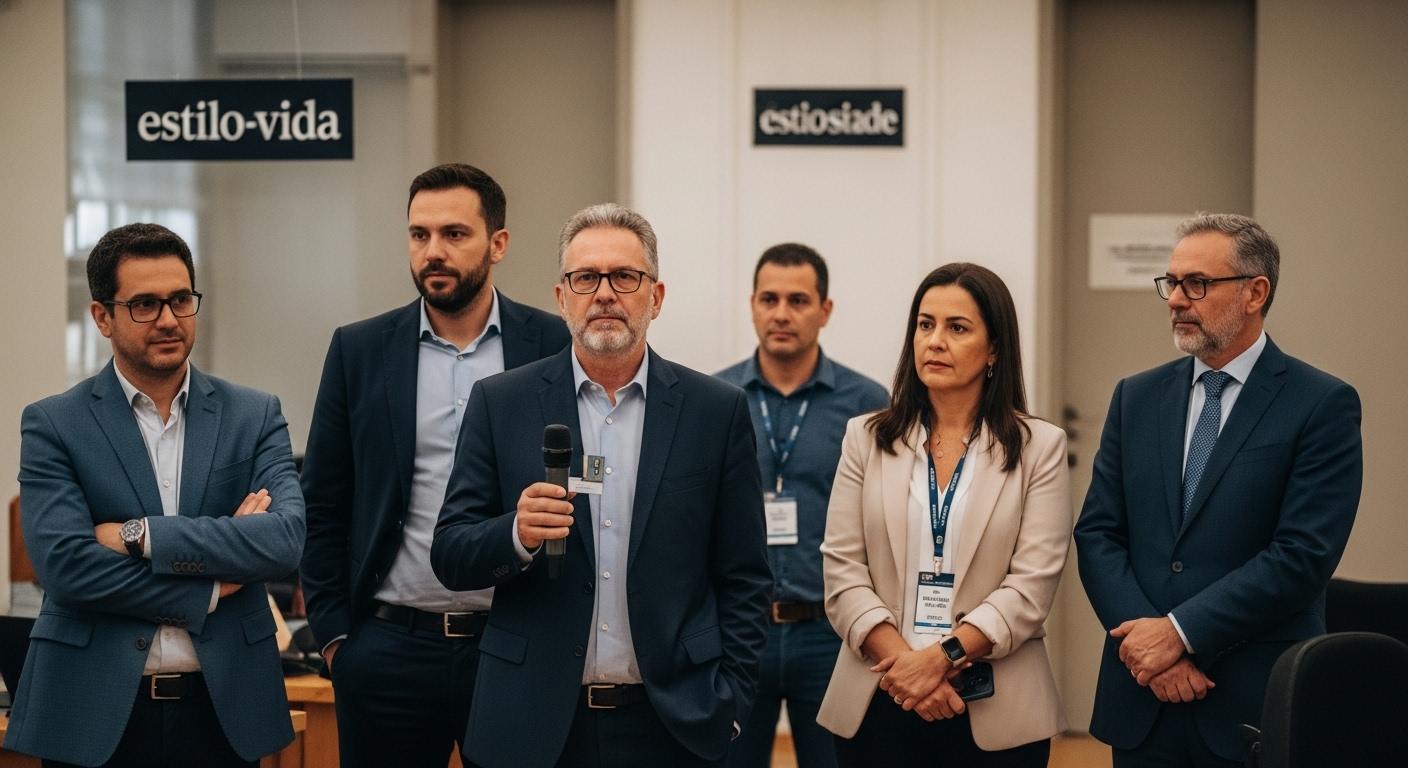 Senior living residents participating in a lifestyle medicine program with healthcare professionals in a modern communit