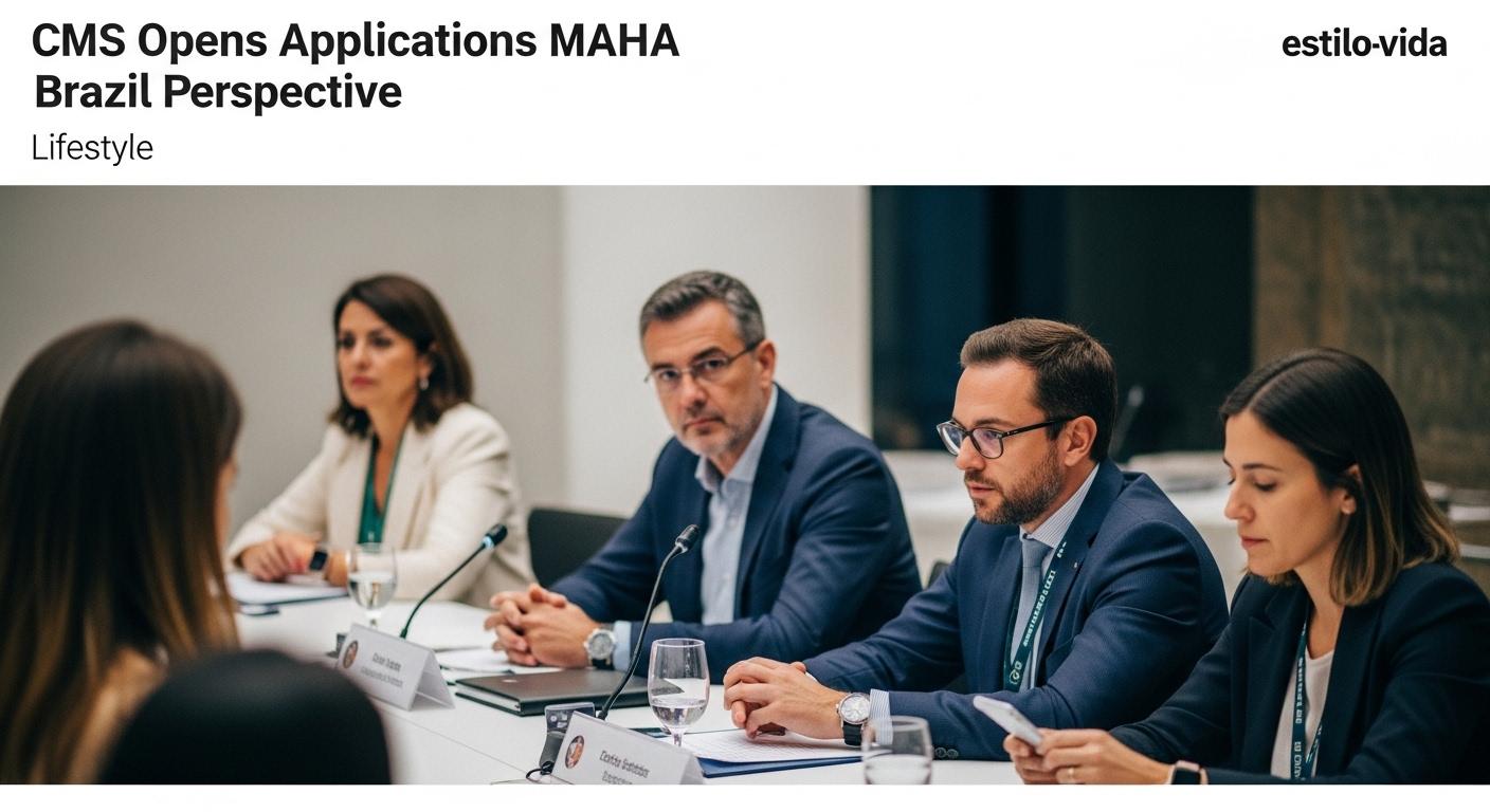 Editorial scene of Brazilian senior living professionals planning lifestyle medicine interventions in a care facility.