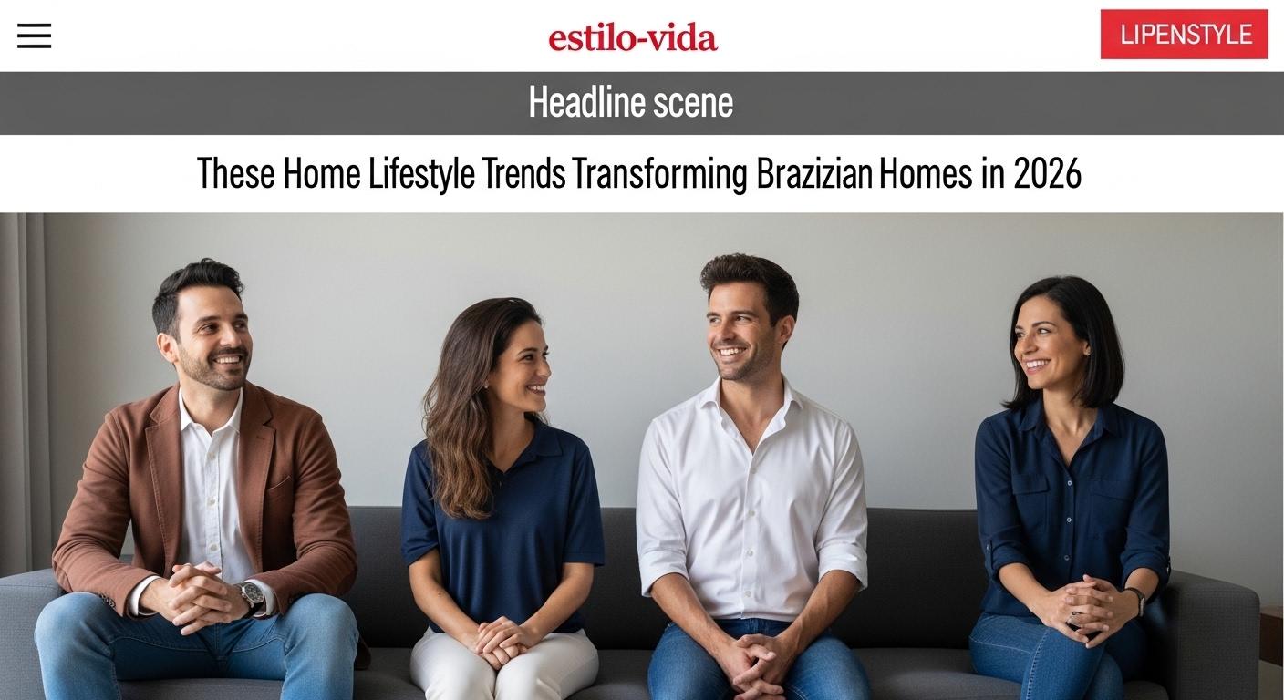 Brazilian living room with modular furniture and sustainable decor.