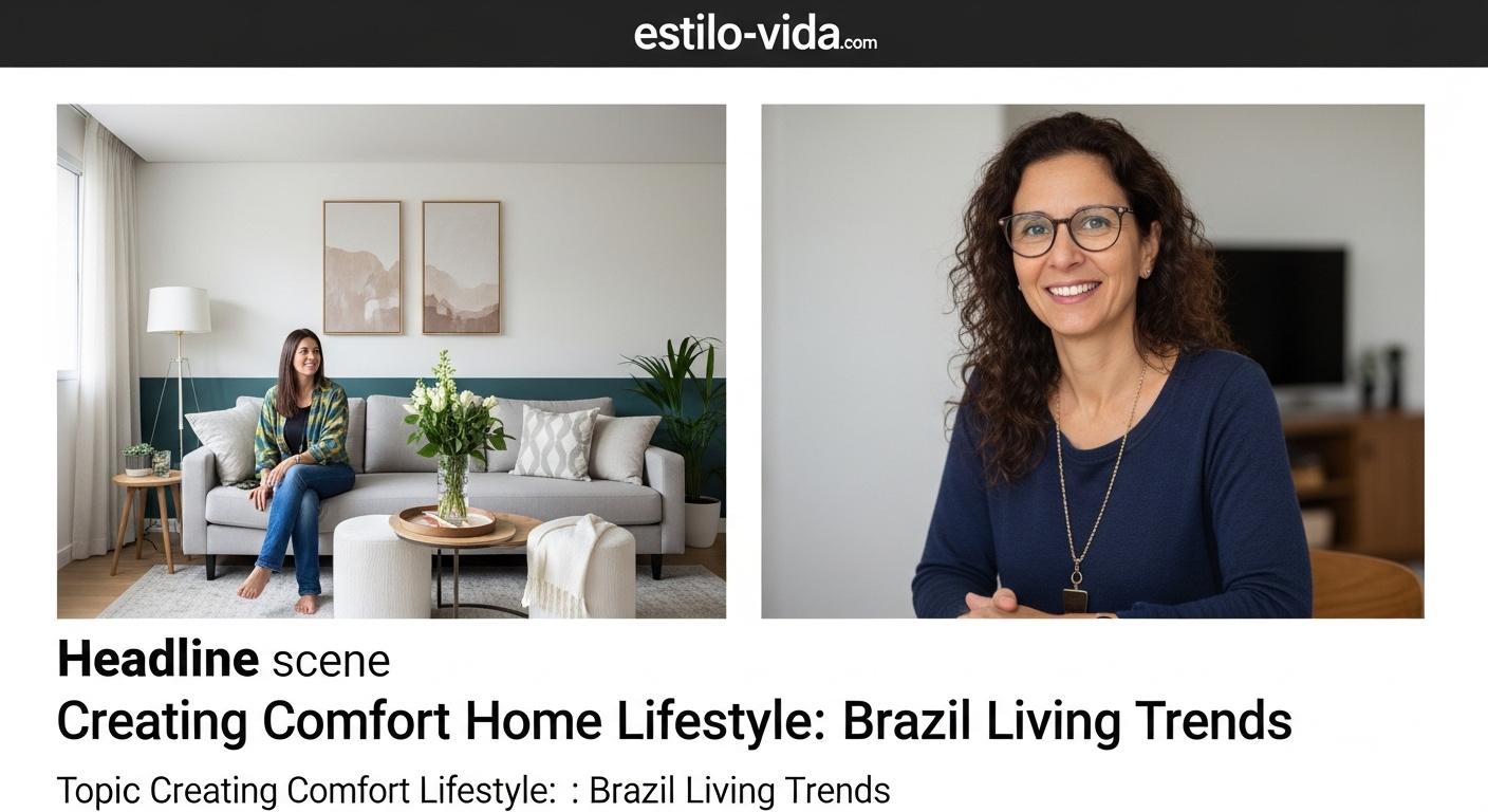 Cozy Brazilian living room emphasizing comfort and organization.